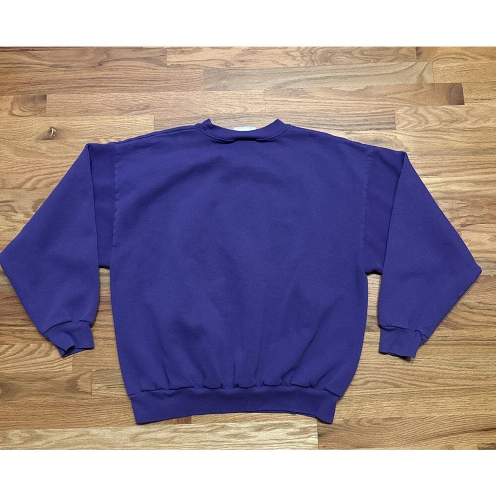 VTG 90s Minnesota Vikings Embroidered Crewneck Sweatshirt Size XL Purple - Picture 2 of 7